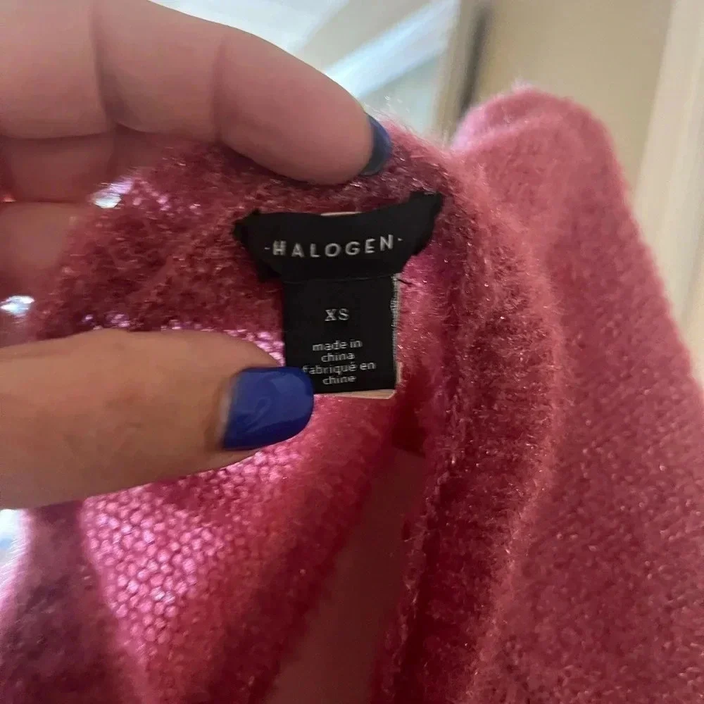 Halogen Metallic Sweater-Size XS- dark mauve color